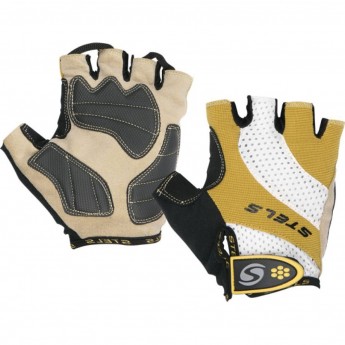 Велоперчатки STELS CG-1180 бело-коричнево-чёрные размер M Велоперчатки STELS CG-1180 бело-коричнево-чёрные размер M